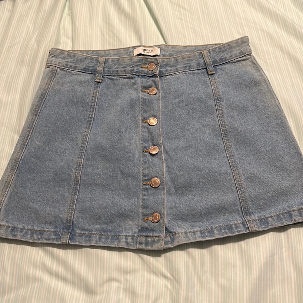 Button up jean skirt